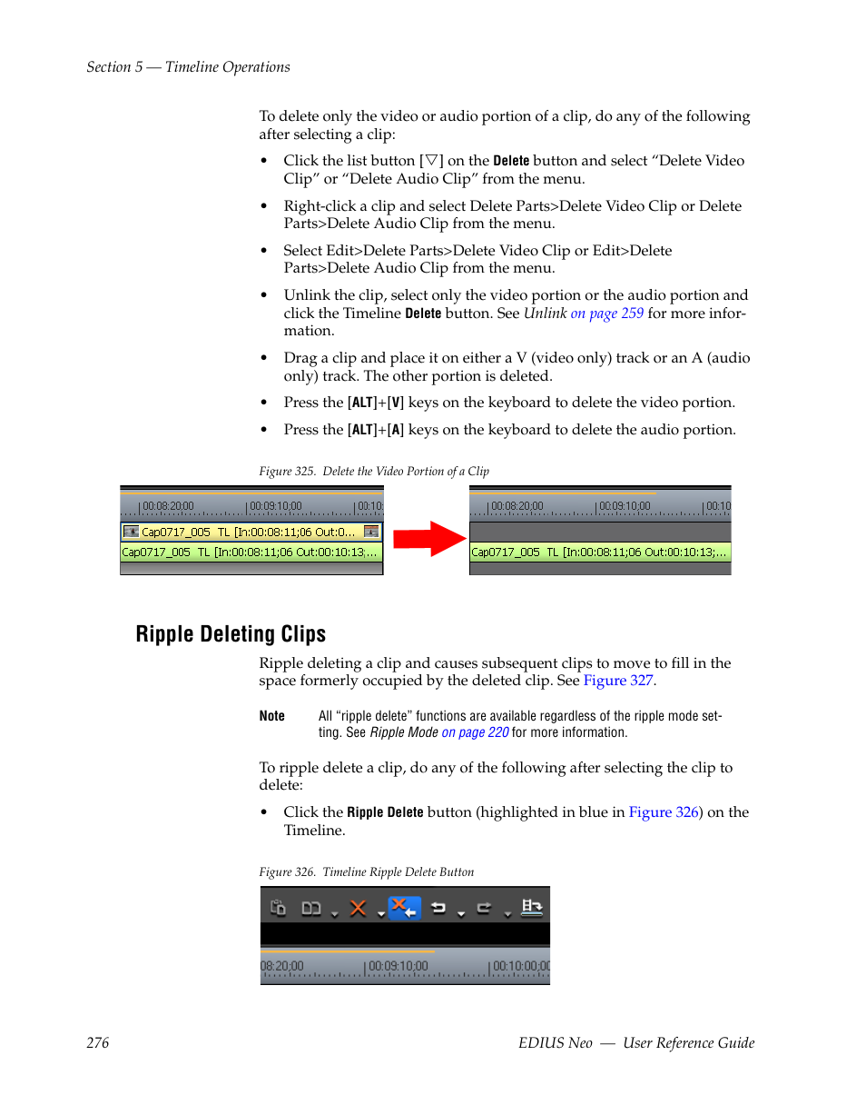 Ripple deleting clips | Grass Valley EDIUS Neo 2 User Manual | Page 276 / 608