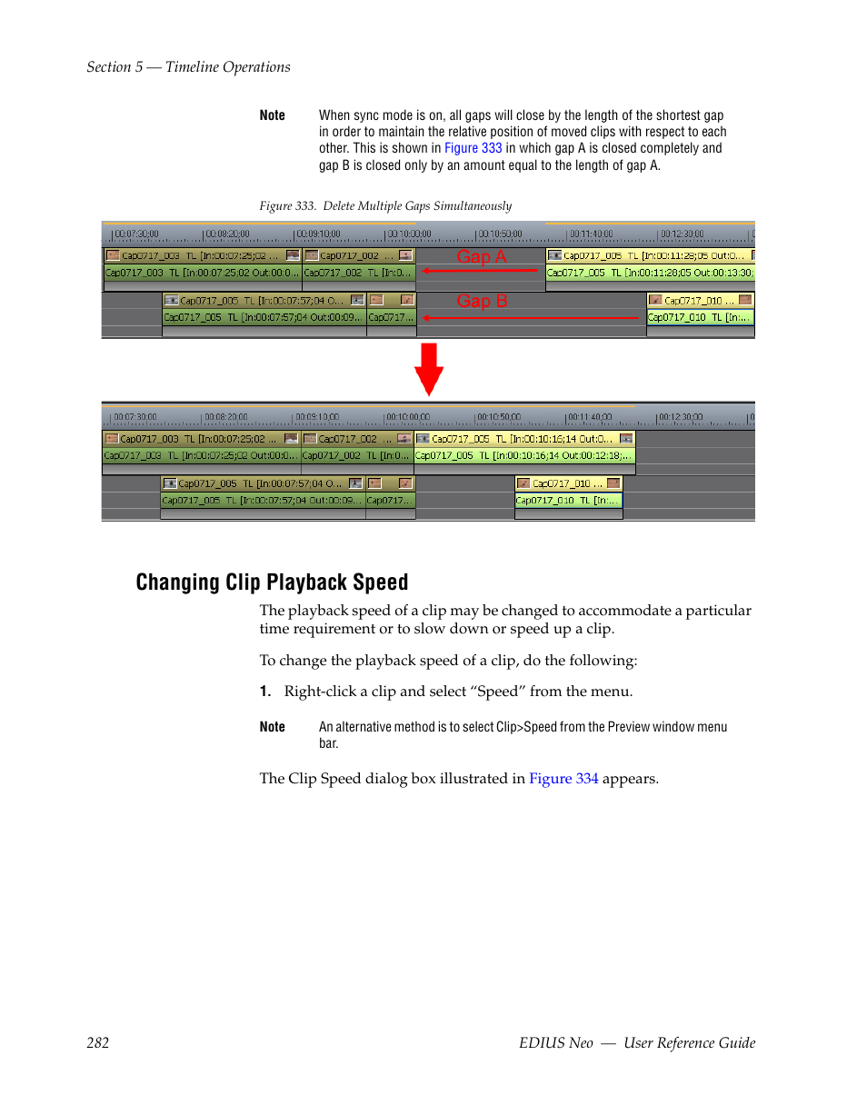 Changing clip playback speed | Grass Valley EDIUS Neo 2 User Manual | Page 282 / 608