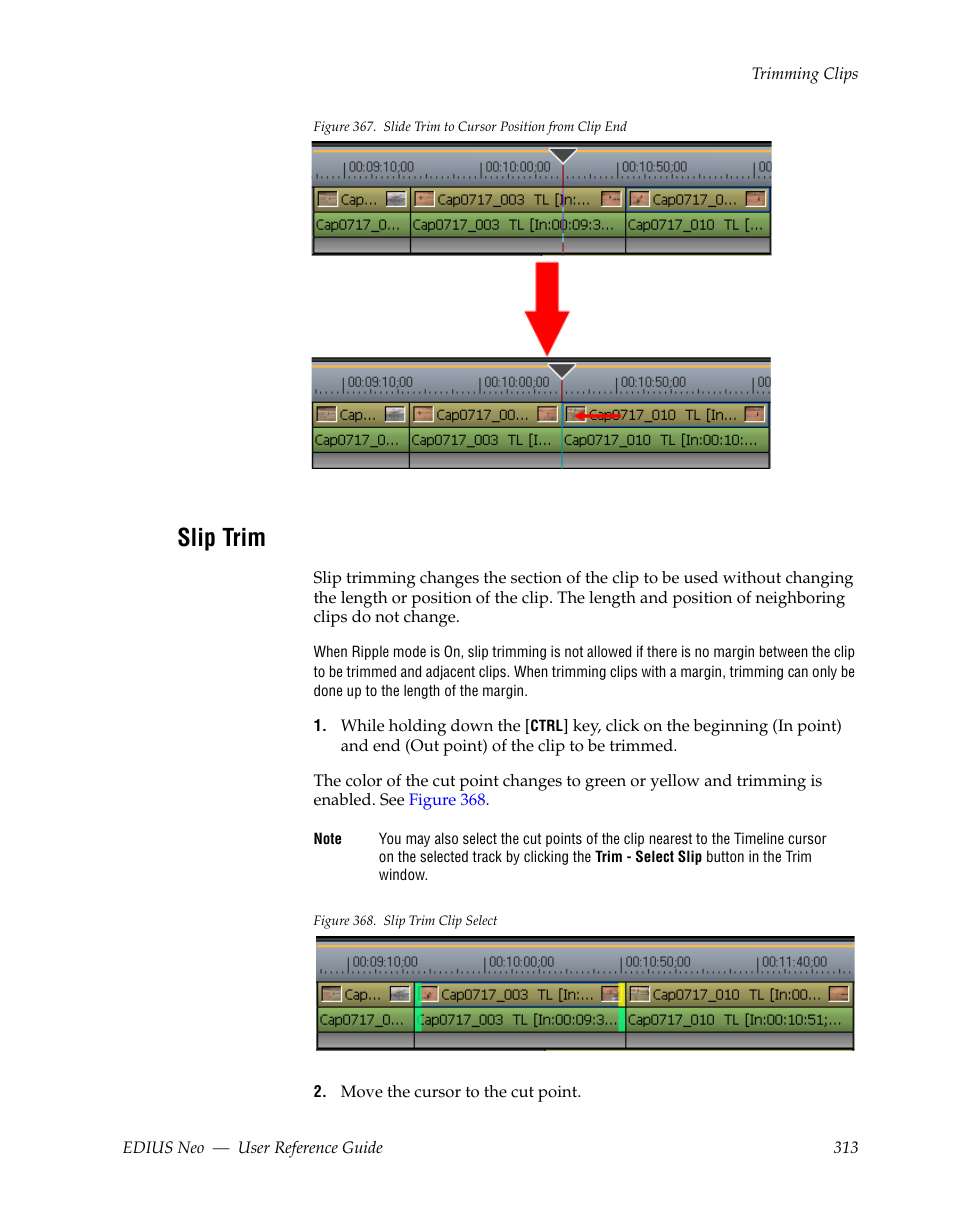 Slip trim | Grass Valley EDIUS Neo 2 User Manual | Page 313 / 608
