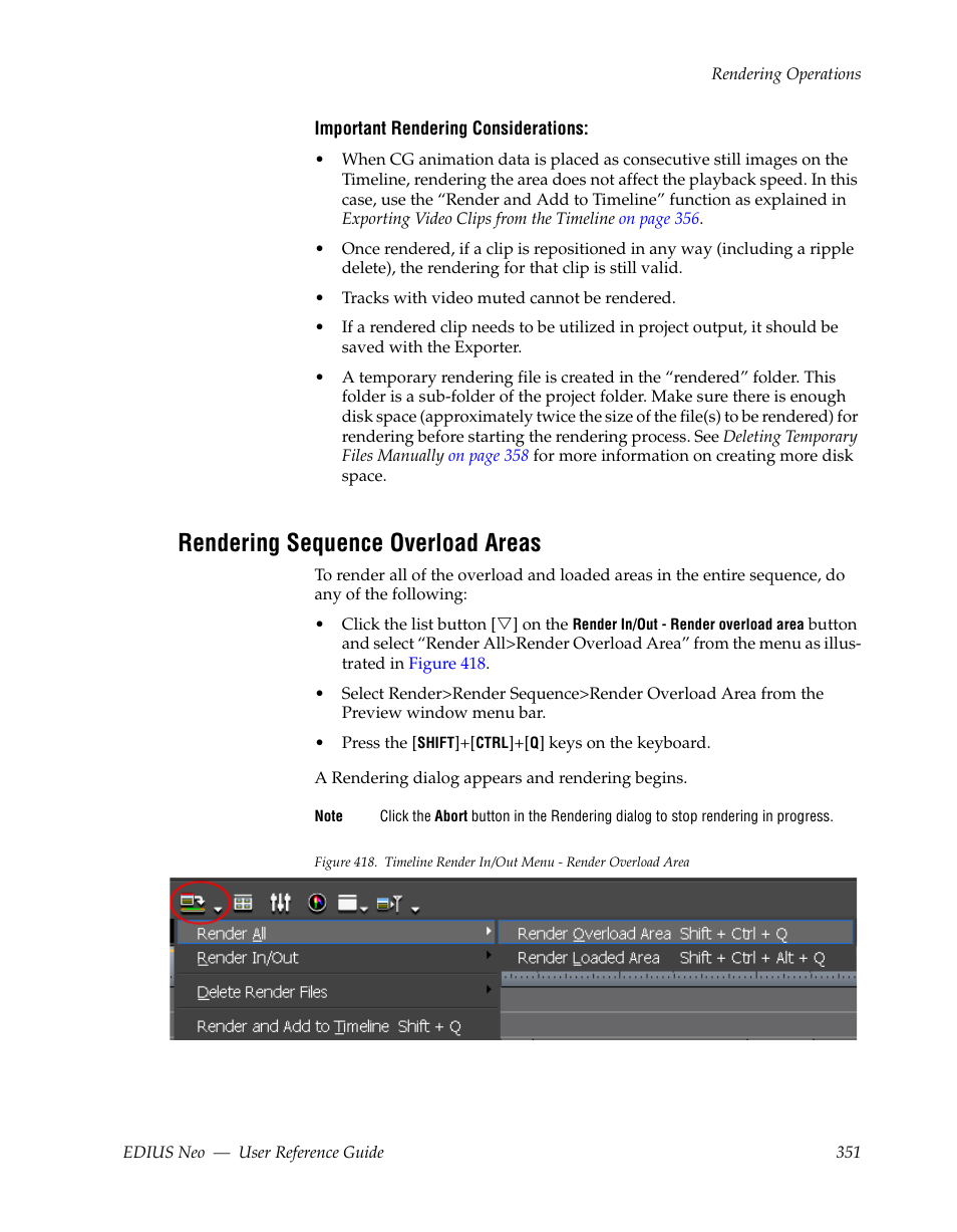 Rendering sequence overload areas | Grass Valley EDIUS Neo 2 User Manual | Page 351 / 608