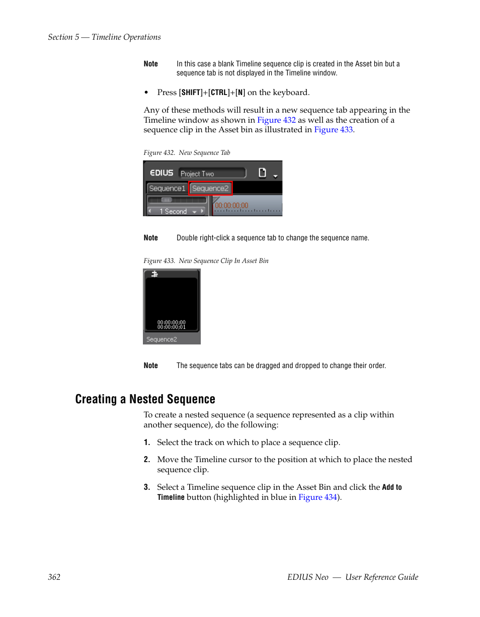 Creating a nested sequence | Grass Valley EDIUS Neo 2 User Manual | Page 362 / 608