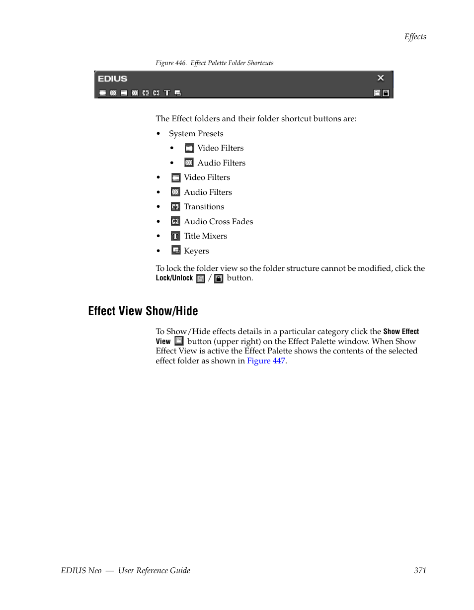 Effect view show/hide, Figure 446 | Grass Valley EDIUS Neo 2 User Manual | Page 371 / 608