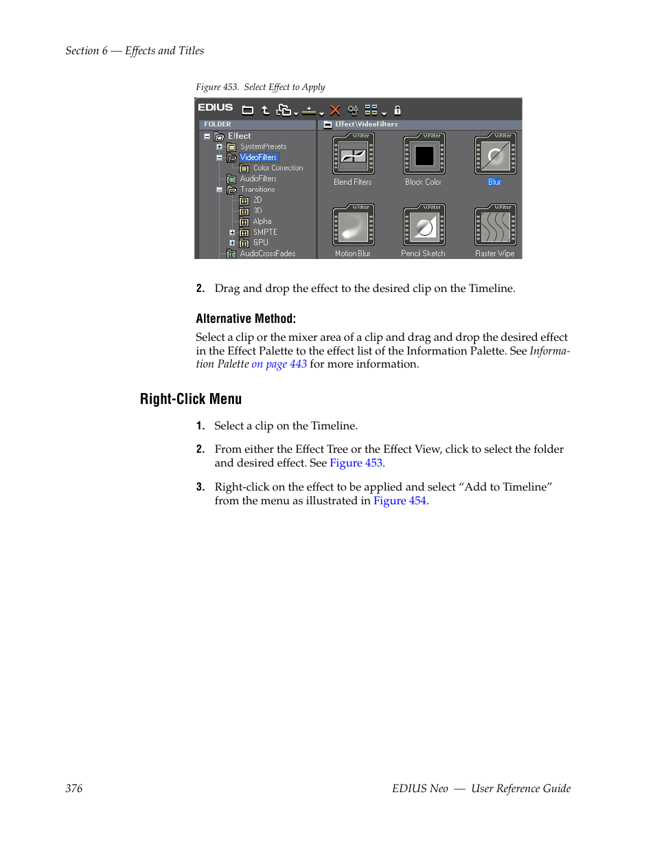 Right-click menu | Grass Valley EDIUS Neo 2 User Manual | Page 376 / 608