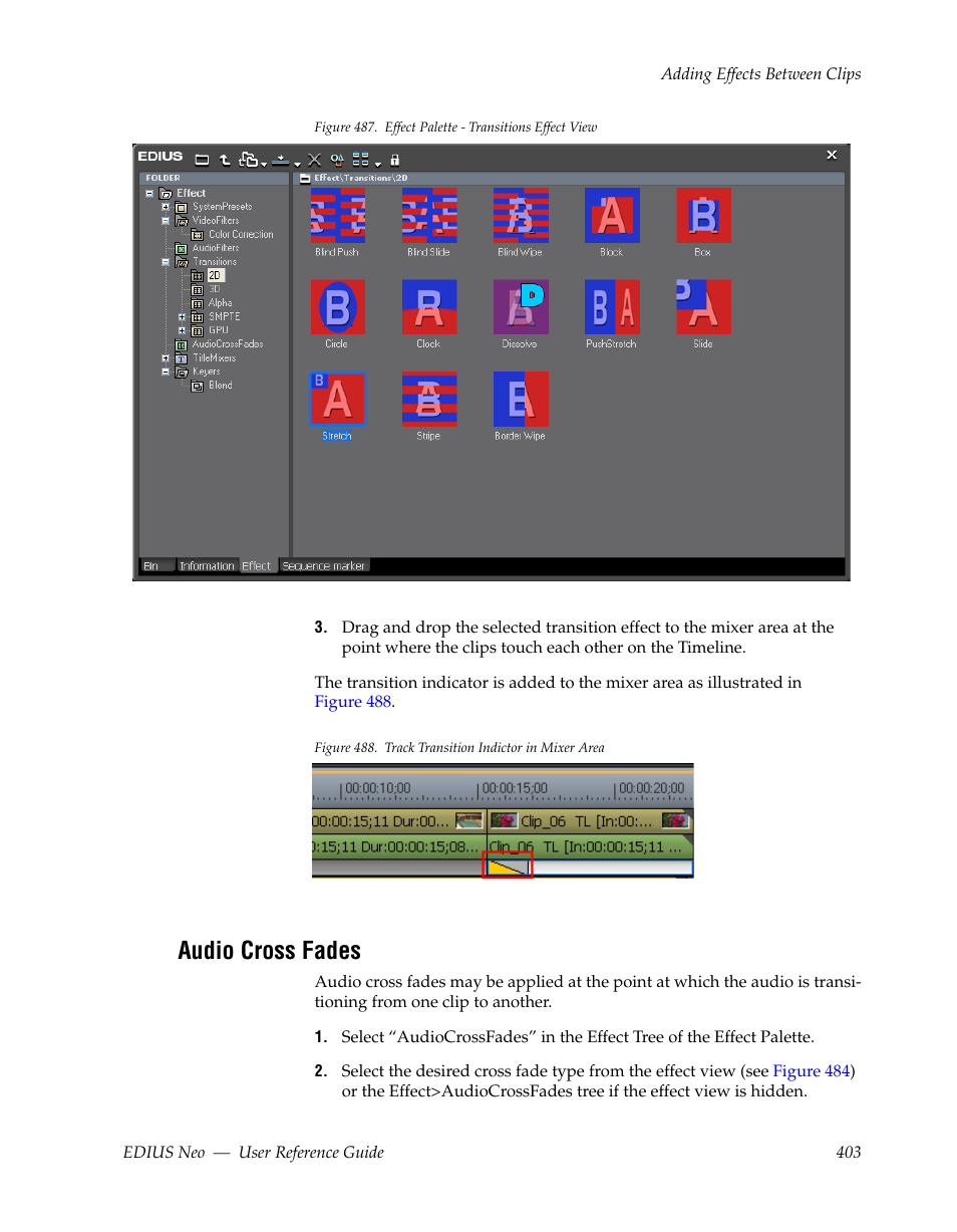 Audio cross fades | Grass Valley EDIUS Neo 2 User Manual | Page 403 / 608