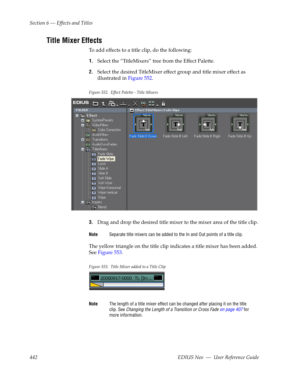 Title mixer effects | Grass Valley EDIUS Neo 2 User Manual | Page 442 / 608