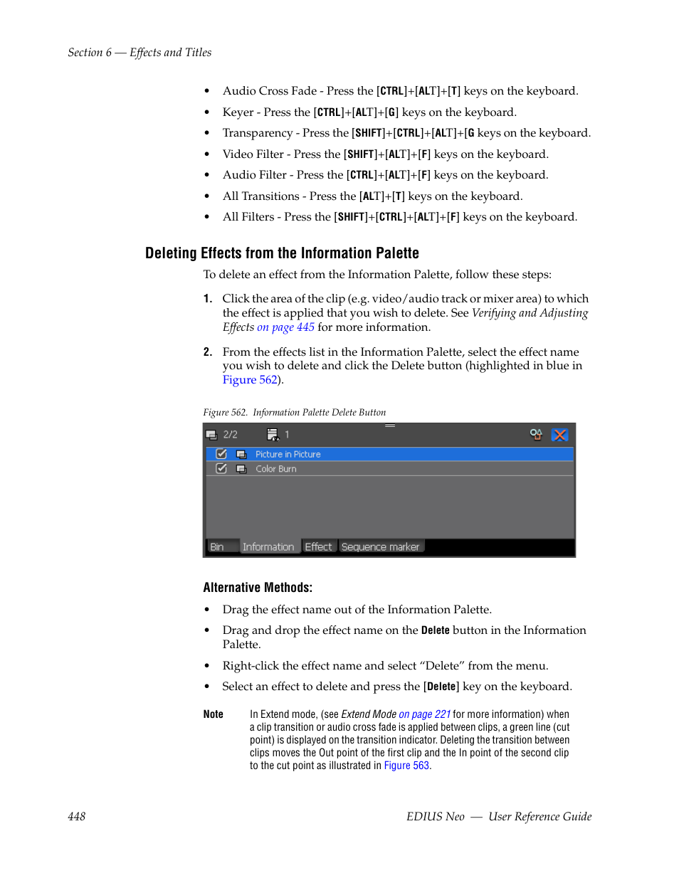 Deleting effects from the information palette | Grass Valley EDIUS Neo 2 User Manual | Page 448 / 608