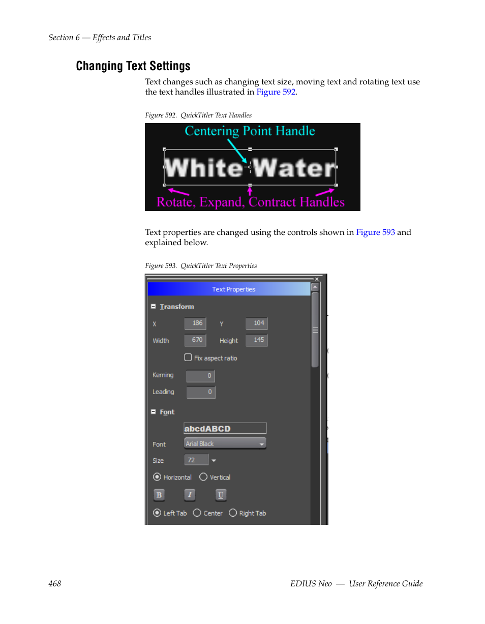 Changing text settings | Grass Valley EDIUS Neo 2 User Manual | Page 468 / 608