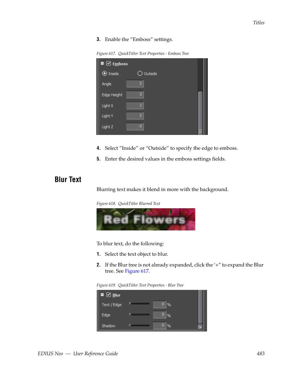 Blur text | Grass Valley EDIUS Neo 2 User Manual | Page 483 / 608