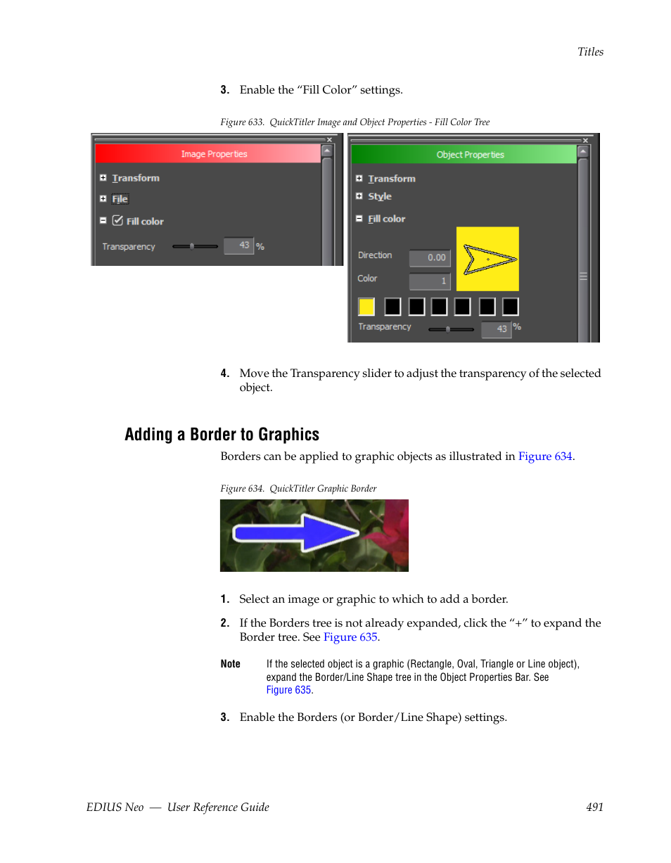 Adding a border to graphics | Grass Valley EDIUS Neo 2 User Manual | Page 491 / 608