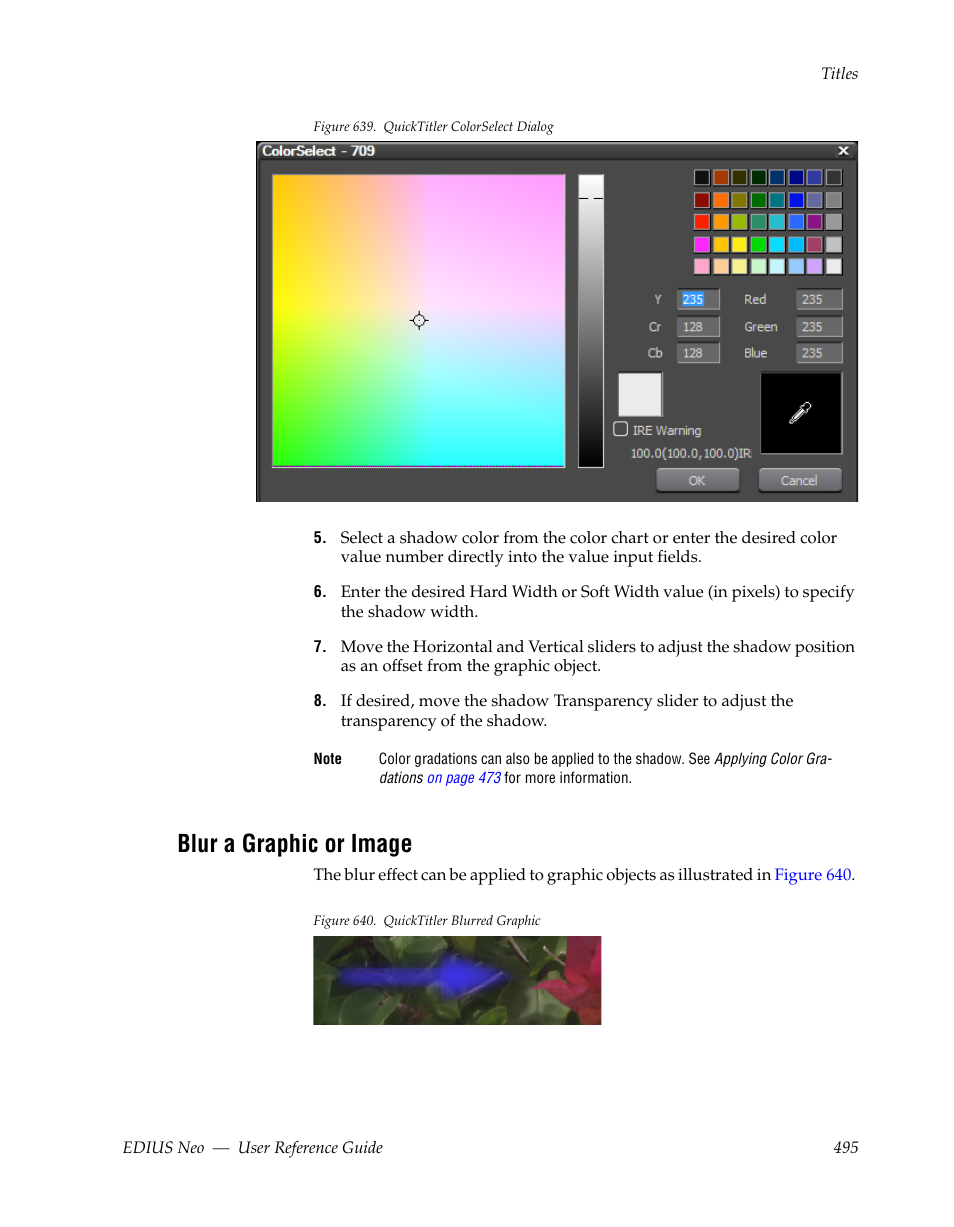 Blur a graphic or image | Grass Valley EDIUS Neo 2 User Manual | Page 495 / 608