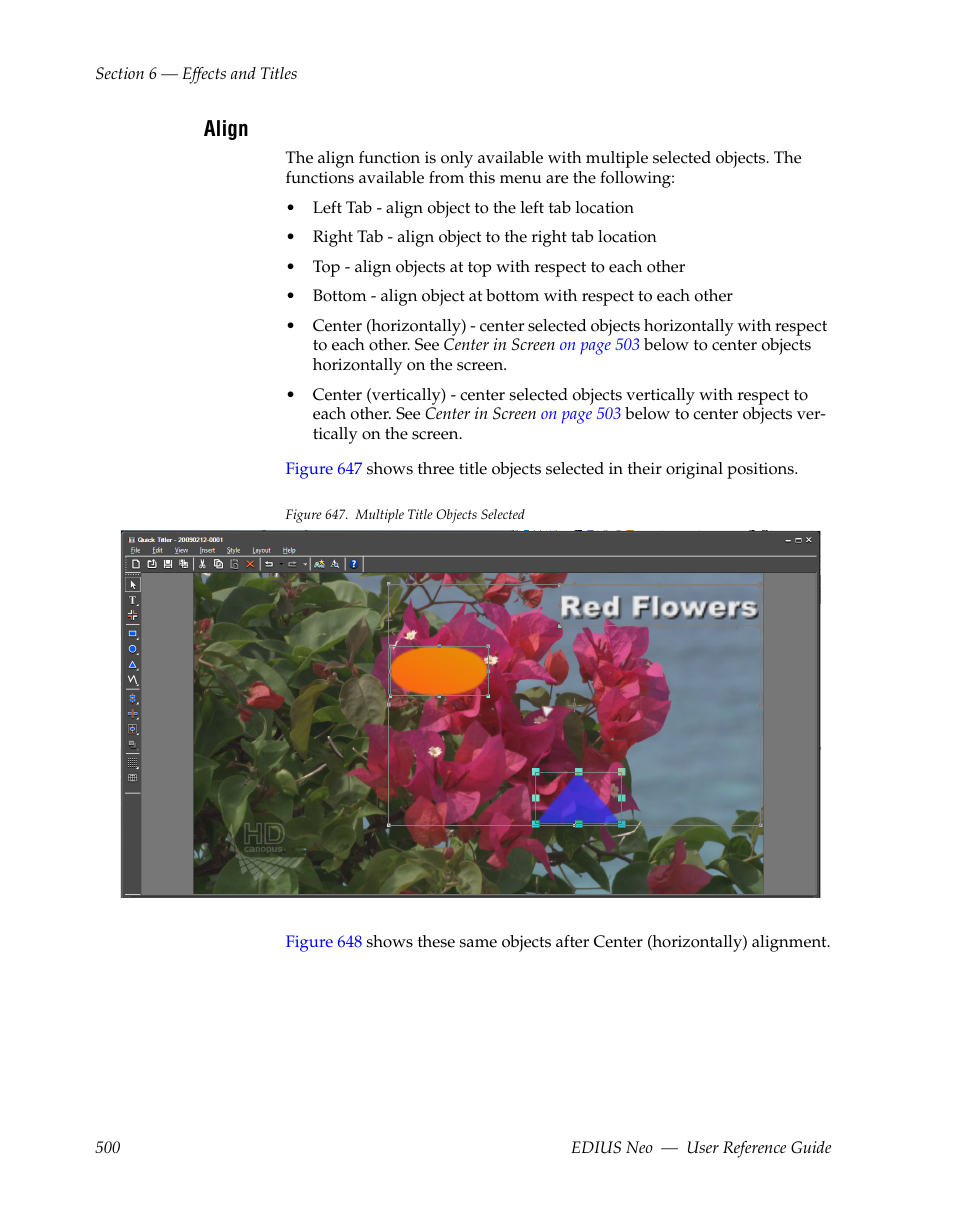 Align | Grass Valley EDIUS Neo 2 User Manual | Page 500 / 608