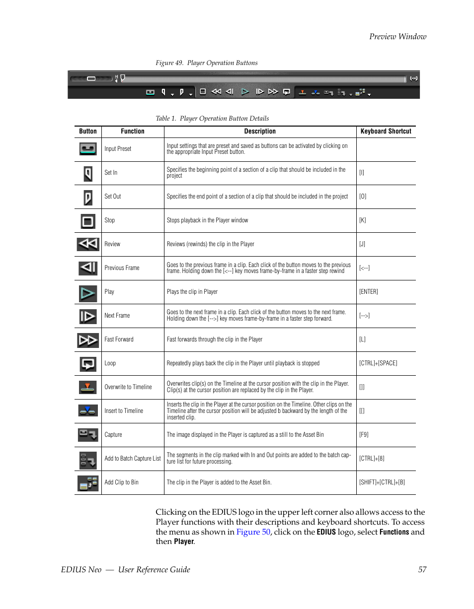 Figure 49, Explained in, Table 1 | Grass Valley EDIUS Neo 2 User Manual | Page 57 / 608