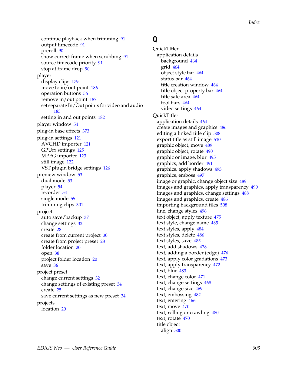 Grass Valley EDIUS Neo 2 User Manual | Page 603 / 608