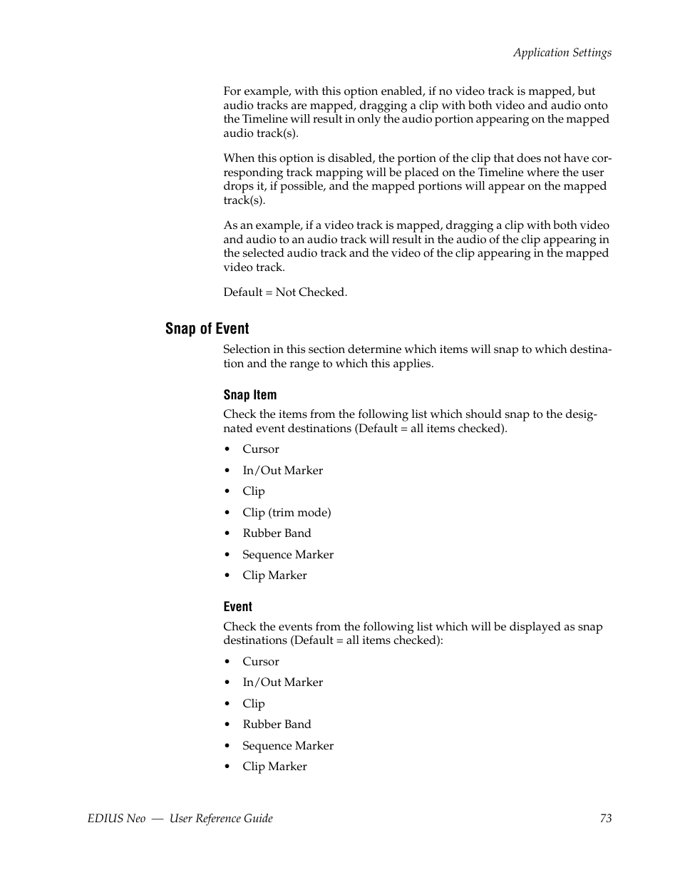 Snap of event | Grass Valley EDIUS Neo 2 User Manual | Page 73 / 608