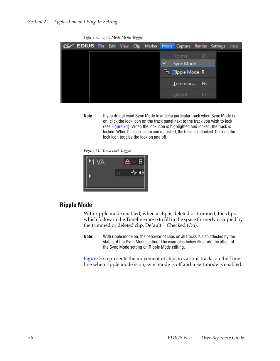 Ripple mode | Grass Valley EDIUS Neo 2 User Manual | Page 76 / 608
