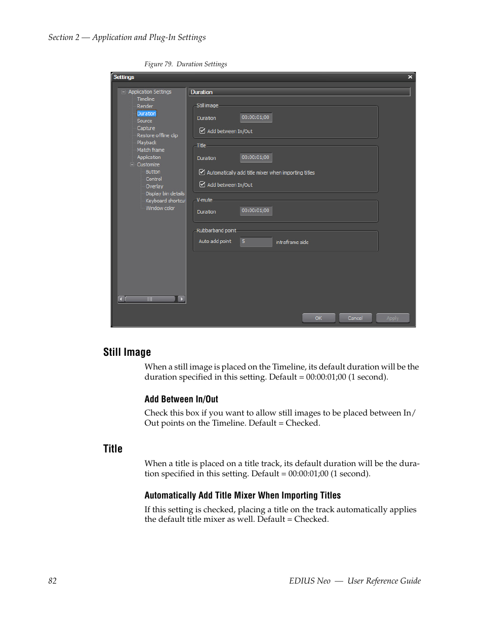 Still image, Title | Grass Valley EDIUS Neo 2 User Manual | Page 82 / 608