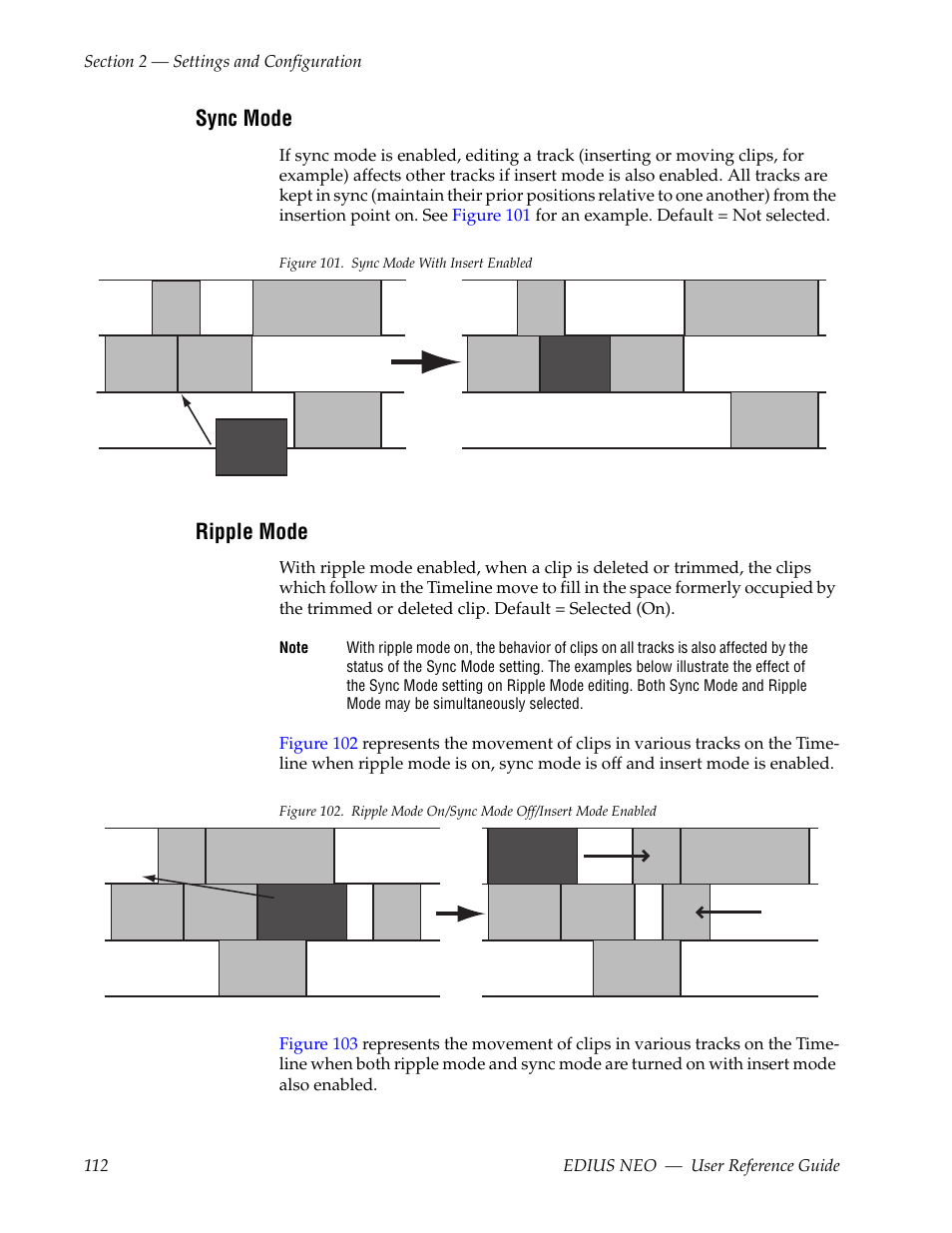 Sync mode, Ripple mode | Grass Valley EDIUS Neo 3 User Manual | Page 114 / 802