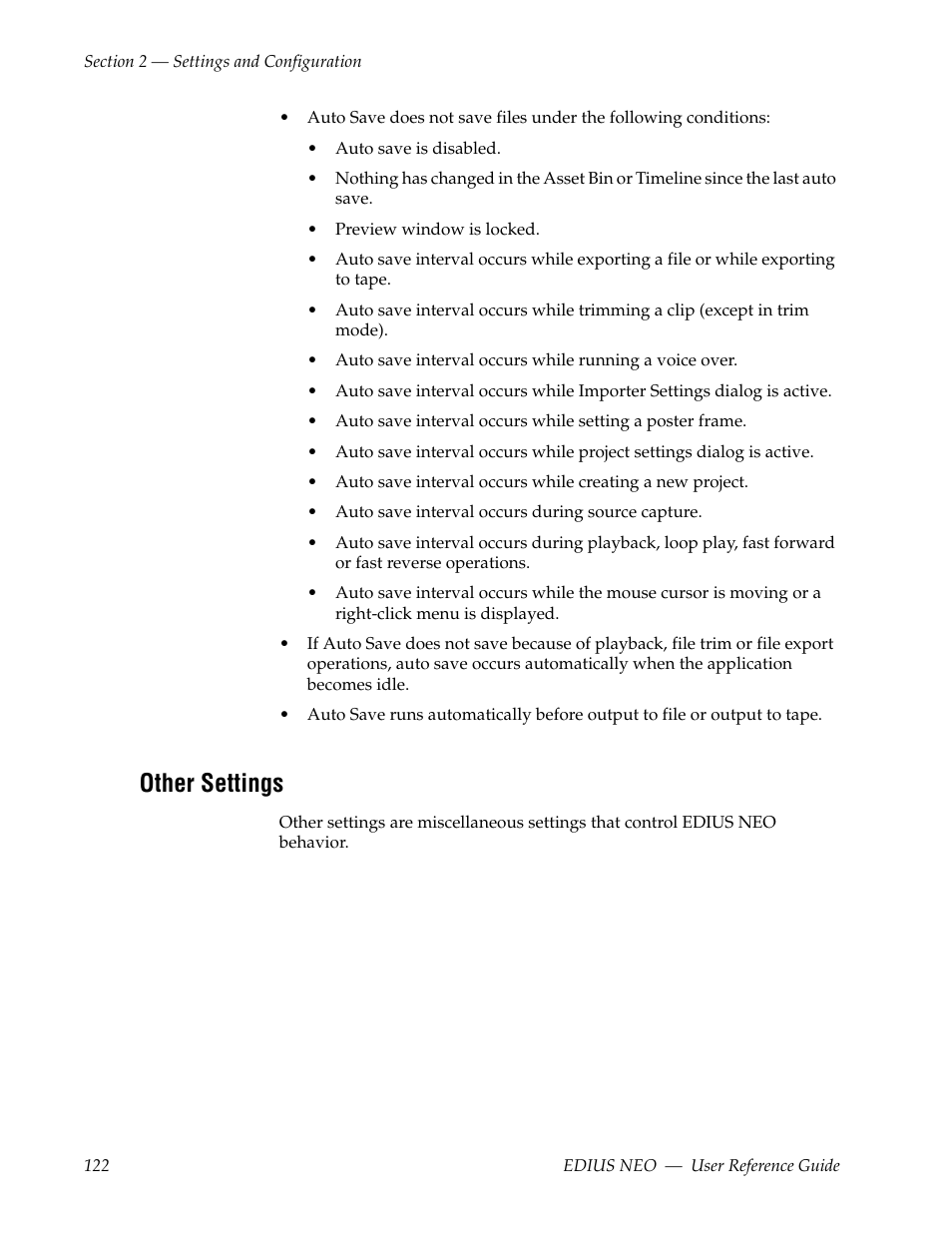 Other settings | Grass Valley EDIUS Neo 3 User Manual | Page 124 / 802