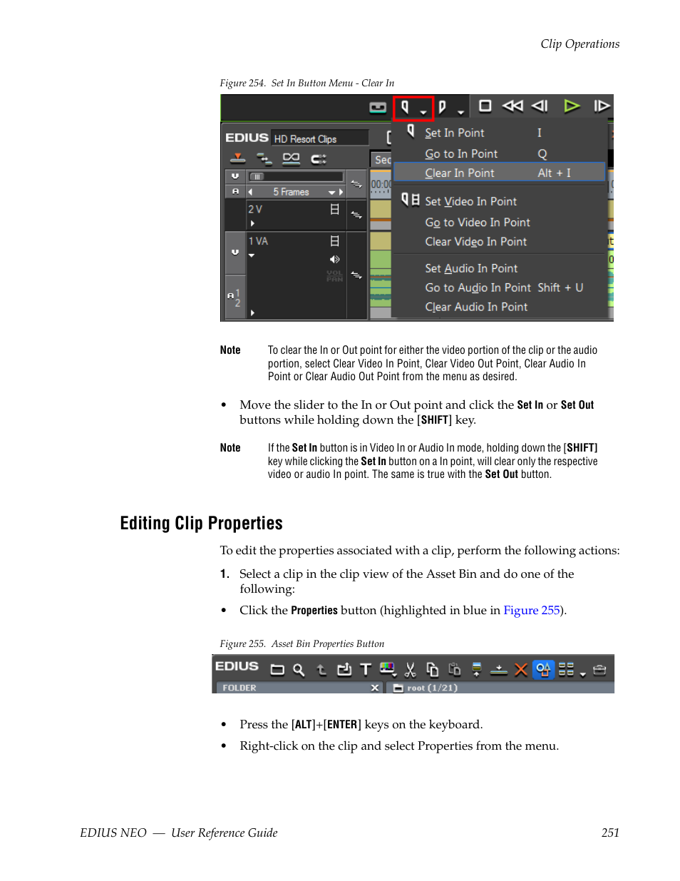 Editing clip properties | Grass Valley EDIUS Neo 3 User Manual | Page 253 / 802