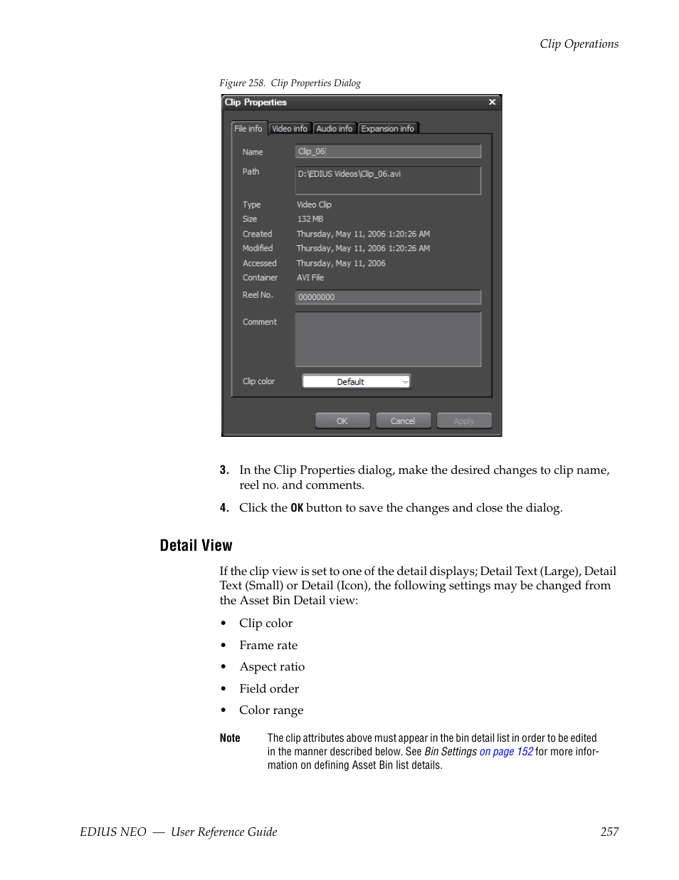 Detail view | Grass Valley EDIUS Neo 3 User Manual | Page 259 / 802