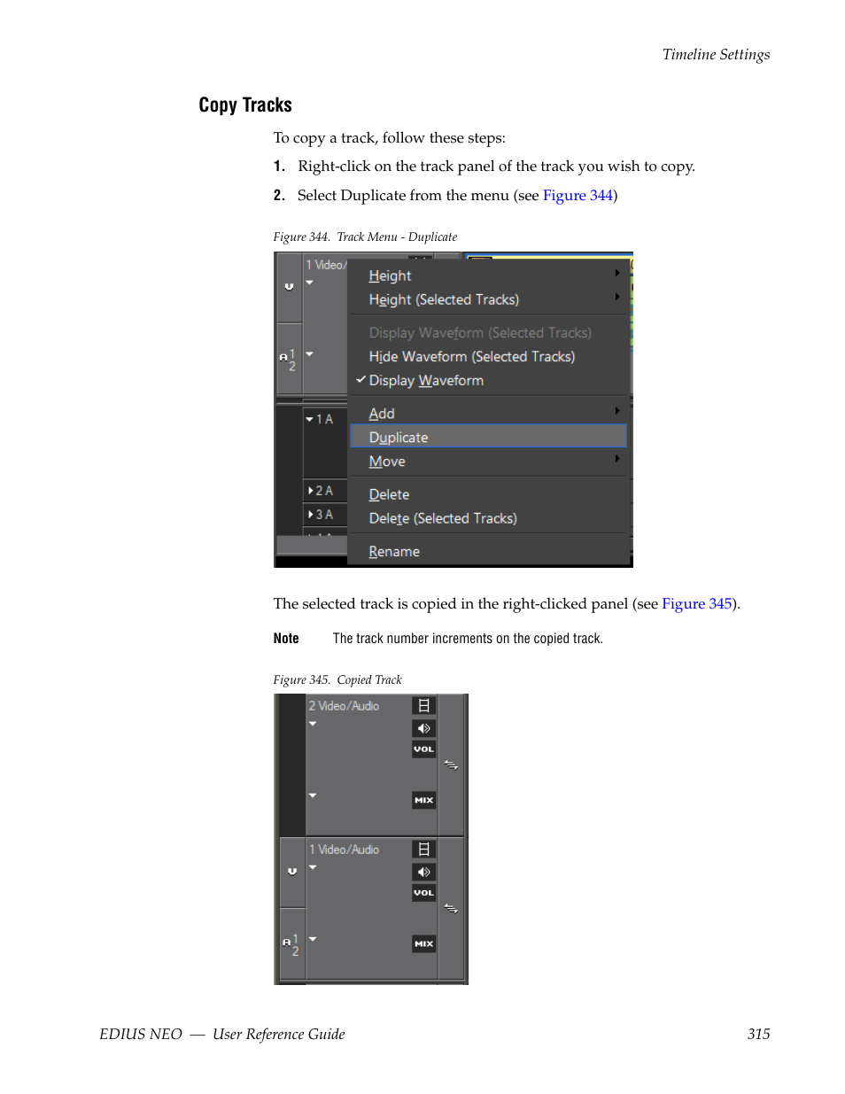 Copy tracks | Grass Valley EDIUS Neo 3 User Manual | Page 317 / 802