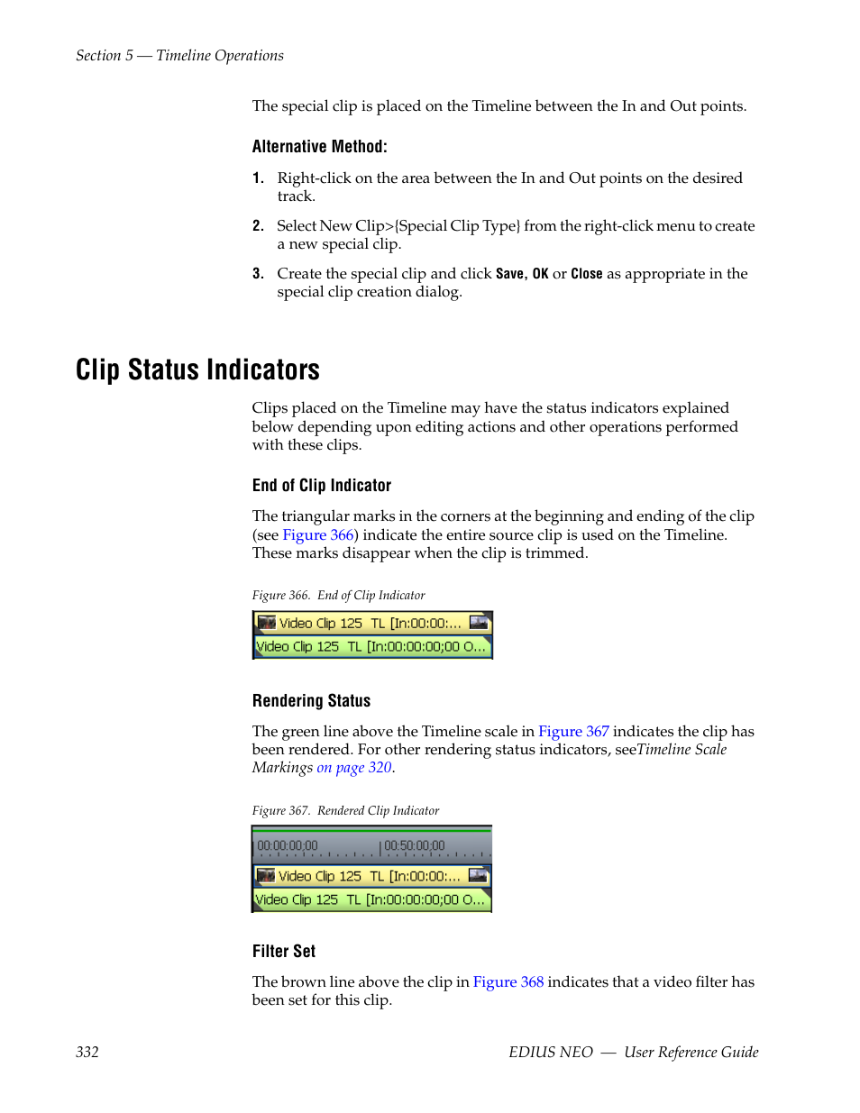 Clip status indicators | Grass Valley EDIUS Neo 3 User Manual | Page 334 / 802