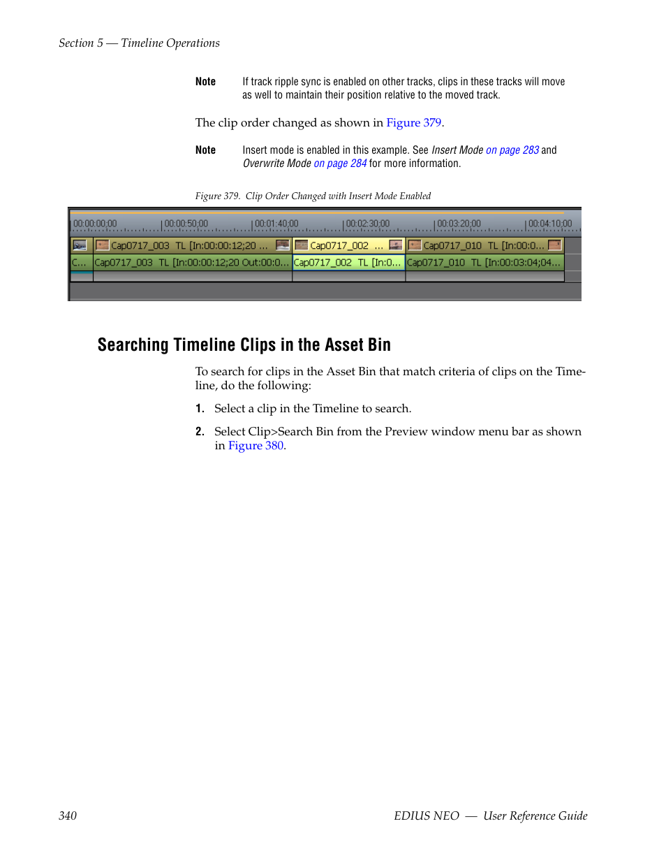 Searching timeline clips in the asset bin | Grass Valley EDIUS Neo 3 User Manual | Page 342 / 802
