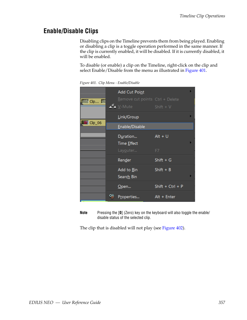 Enable/disable clips | Grass Valley EDIUS Neo 3 User Manual | Page 359 / 802