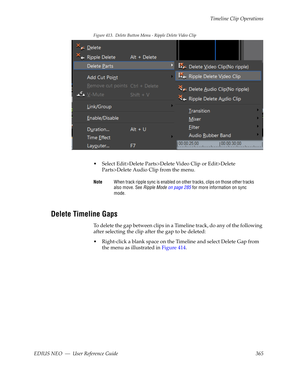 Delete timeline gaps | Grass Valley EDIUS Neo 3 User Manual | Page 367 / 802