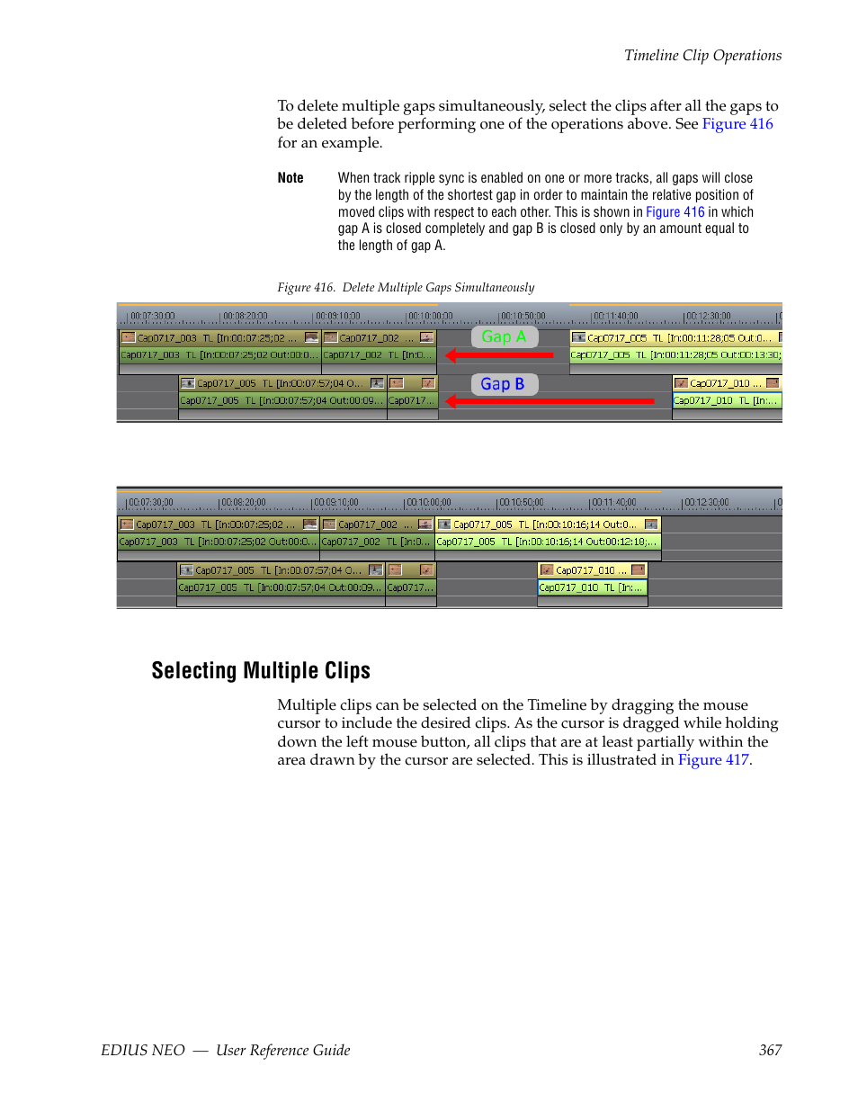 Selecting multiple clips | Grass Valley EDIUS Neo 3 User Manual | Page 369 / 802