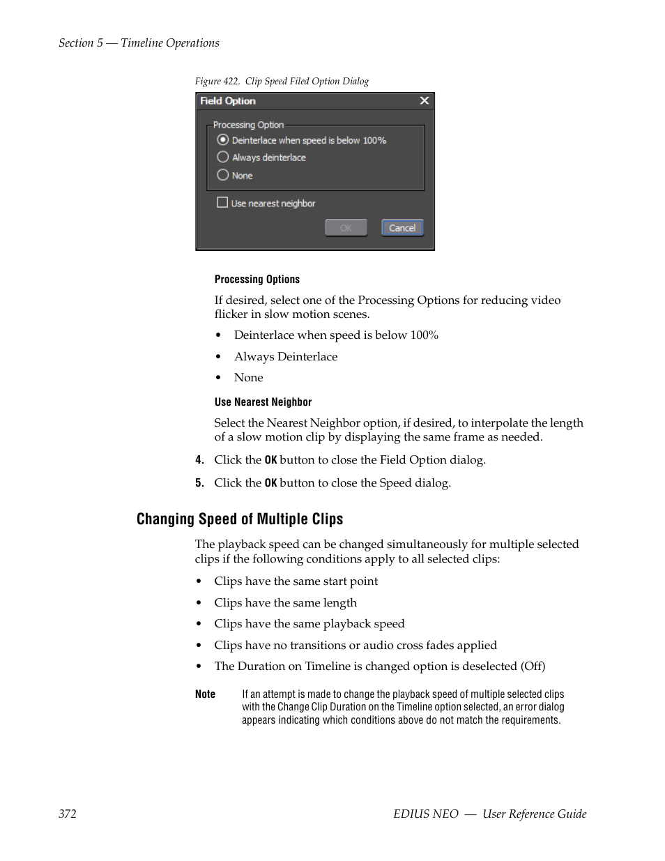 Changing speed of multiple clips | Grass Valley EDIUS Neo 3 User Manual | Page 374 / 802