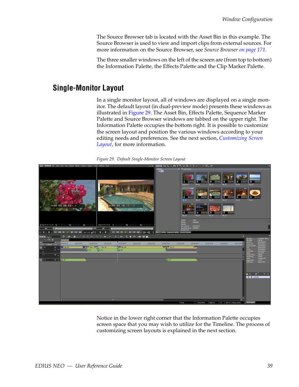 Single-monitor layout | Grass Valley EDIUS Neo 3 User Manual | Page 41 / 802