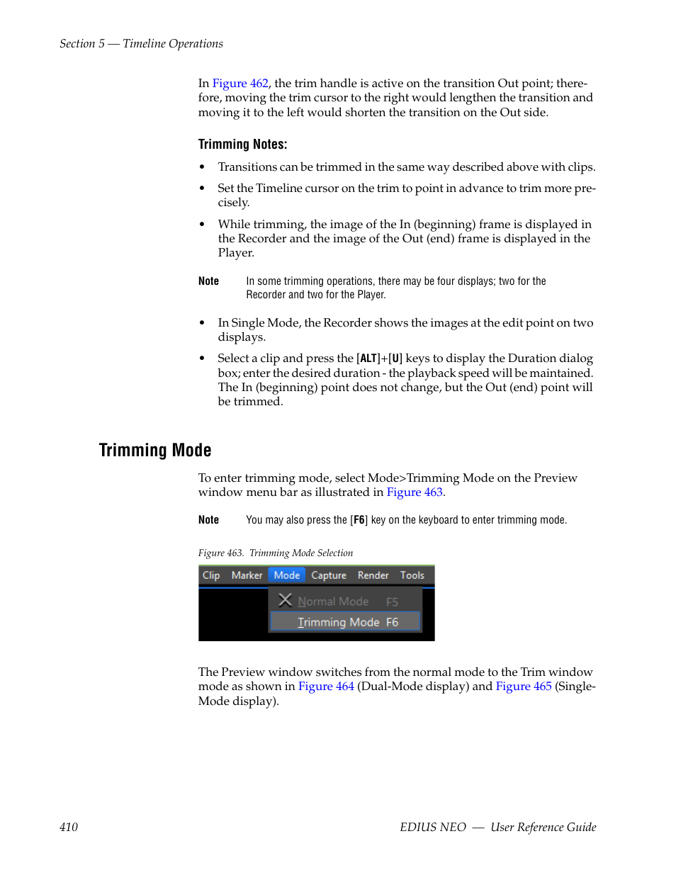 Trimming mode, See trimming mode | Grass Valley EDIUS Neo 3 User Manual | Page 412 / 802
