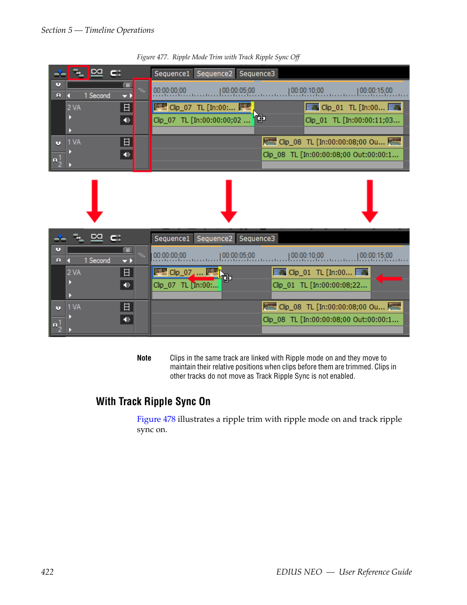 With track ripple sync on, Figure 477 | Grass Valley EDIUS Neo 3 User Manual | Page 424 / 802