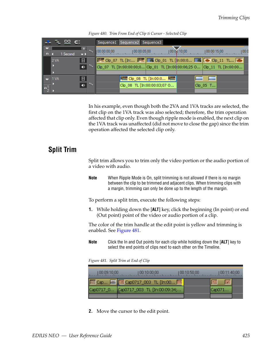Split trim, Figure 480 | Grass Valley EDIUS Neo 3 User Manual | Page 427 / 802
