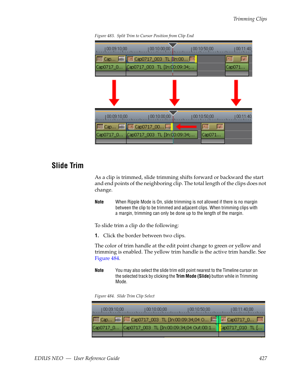 Slide trim, Figure 483, For an | Grass Valley EDIUS Neo 3 User Manual | Page 429 / 802