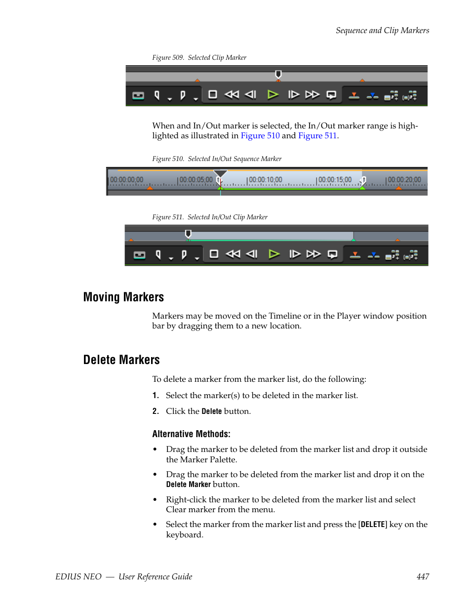 Moving markers, Delete markers, Figure 509 | Grass Valley EDIUS Neo 3 User Manual | Page 449 / 802