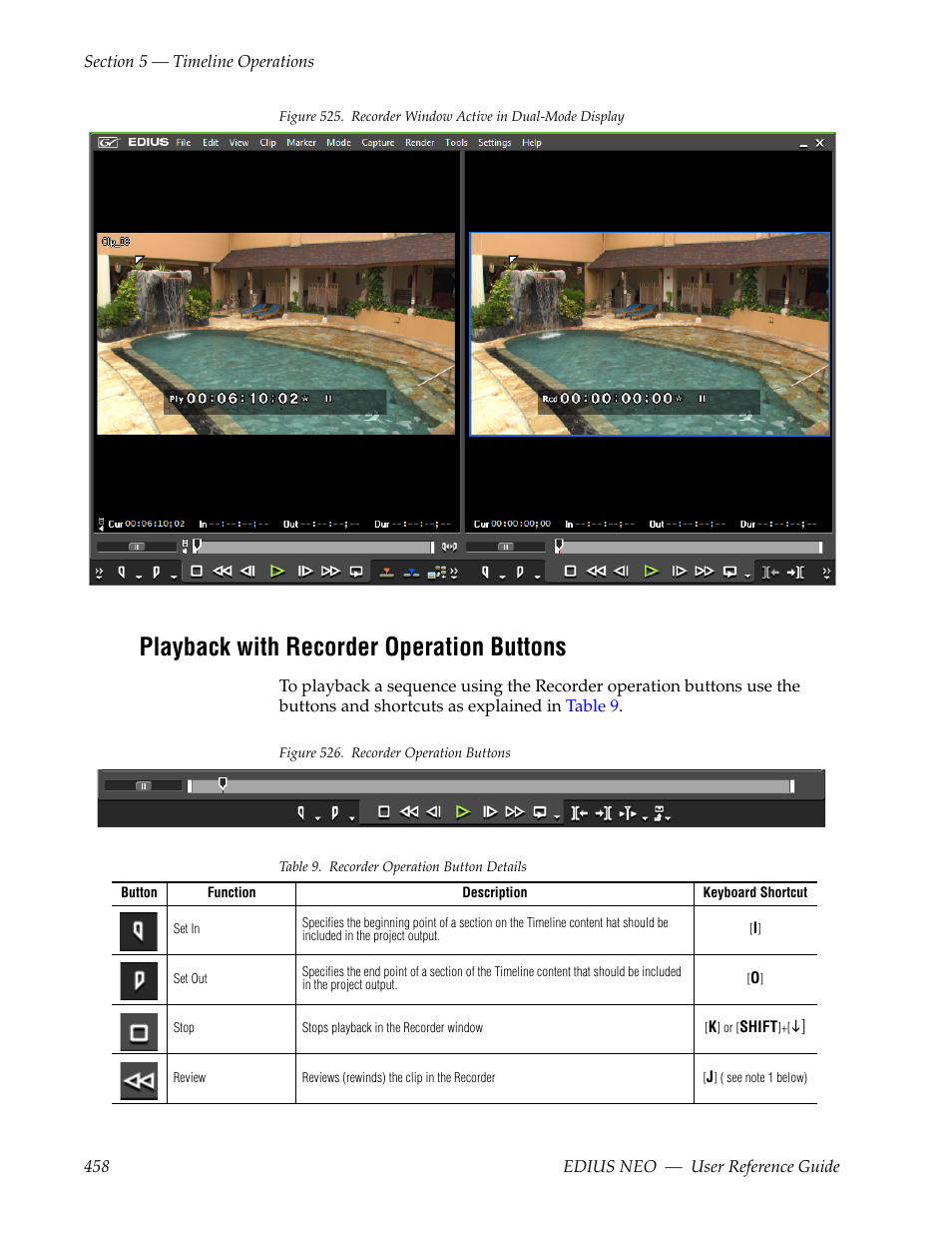 Playback with recorder operation buttons, Figure 525 | Grass Valley EDIUS Neo 3 User Manual | Page 460 / 802