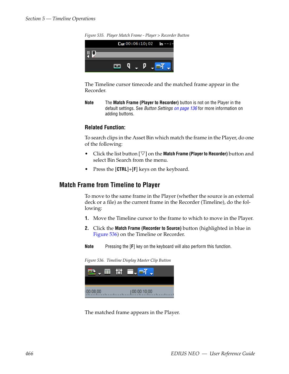 Match frame from timeline to player, Figure 535 | Grass Valley EDIUS Neo 3 User Manual | Page 468 / 802
