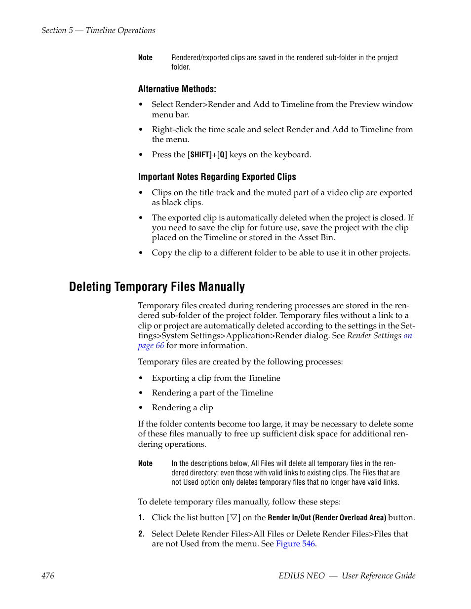 Deleting temporary files manually, For mor | Grass Valley EDIUS Neo 3 User Manual | Page 478 / 802