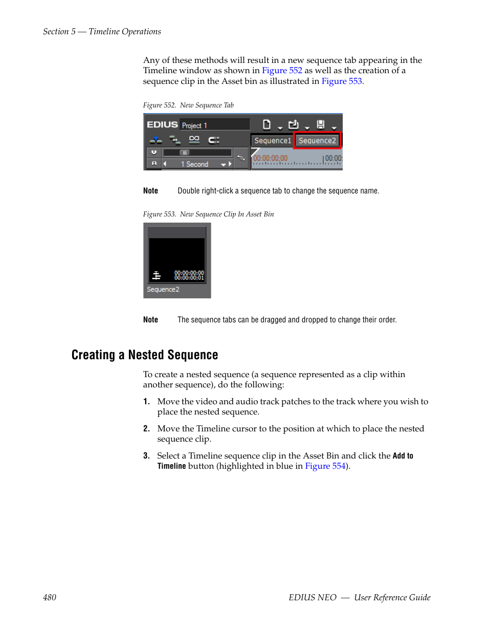 Creating a nested sequence | Grass Valley EDIUS Neo 3 User Manual | Page 482 / 802