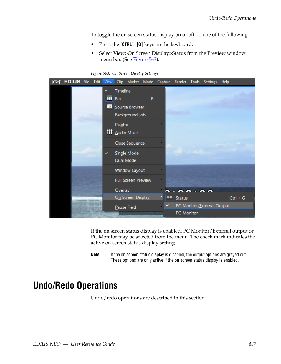 Undo/redo operations | Grass Valley EDIUS Neo 3 User Manual | Page 489 / 802
