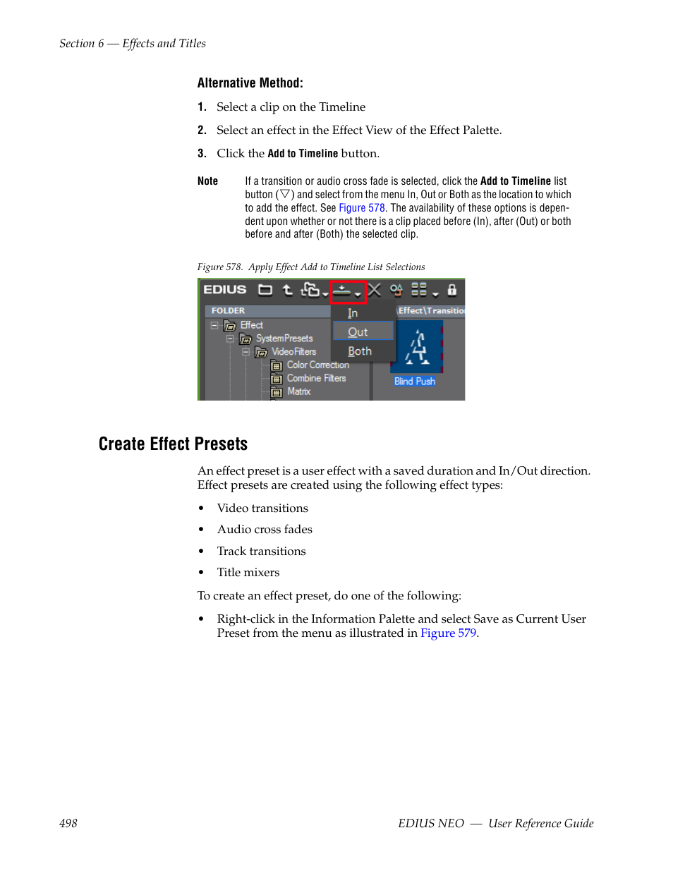Create effect presets | Grass Valley EDIUS Neo 3 User Manual | Page 500 / 802