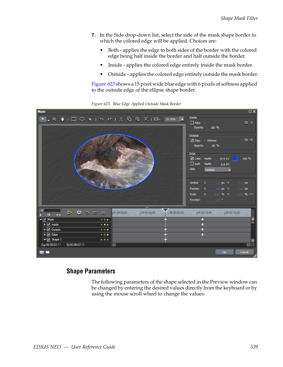 Shape parameters | Grass Valley EDIUS Neo 3 User Manual | Page 541 / 802
