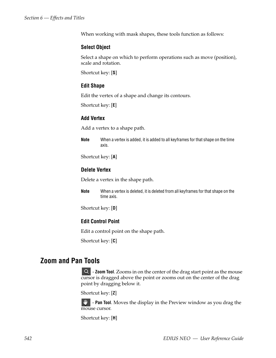 Zoom and pan tools | Grass Valley EDIUS Neo 3 User Manual | Page 544 / 802