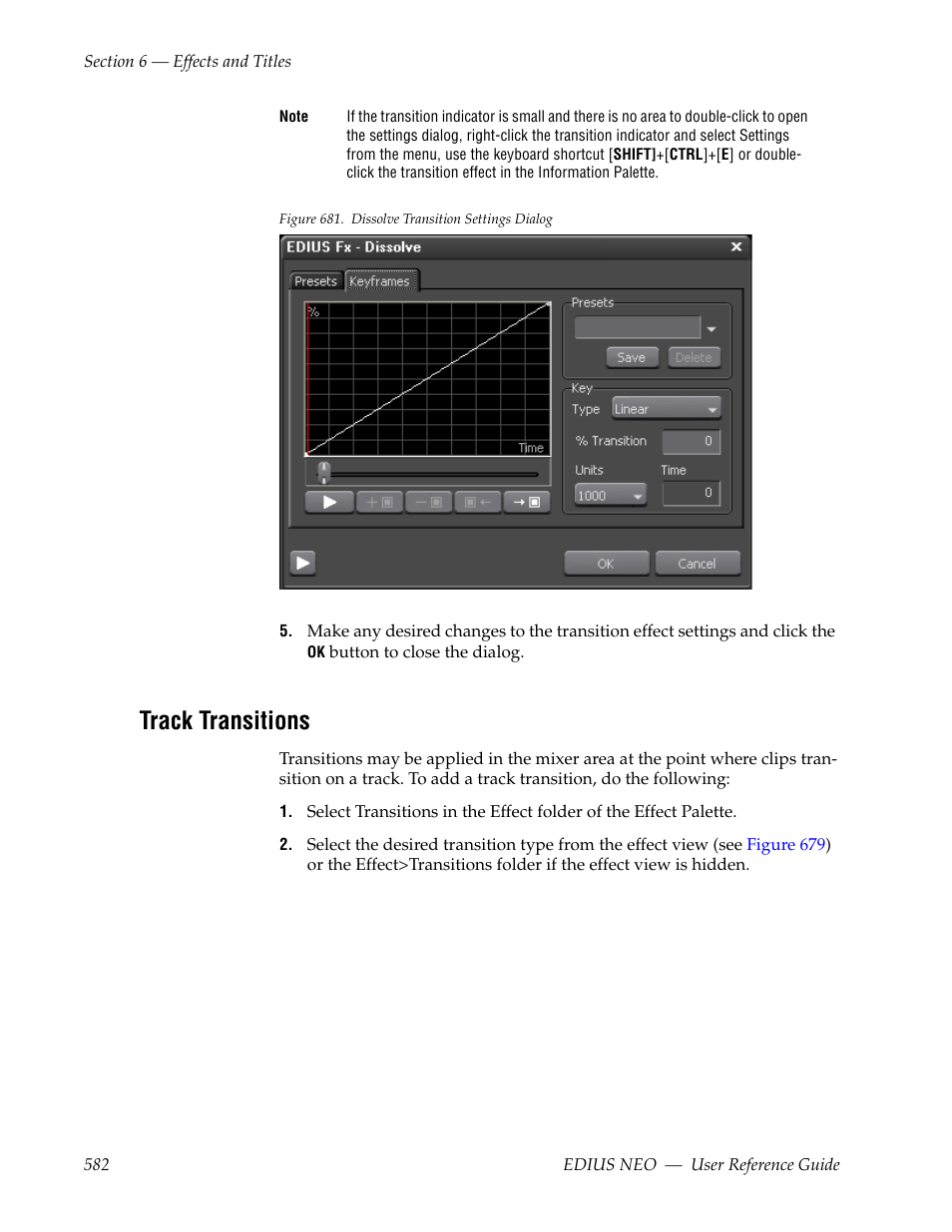 Track transitions, Figure 681, The settings dialog | Grass Valley EDIUS Neo 3 User Manual | Page 584 / 802