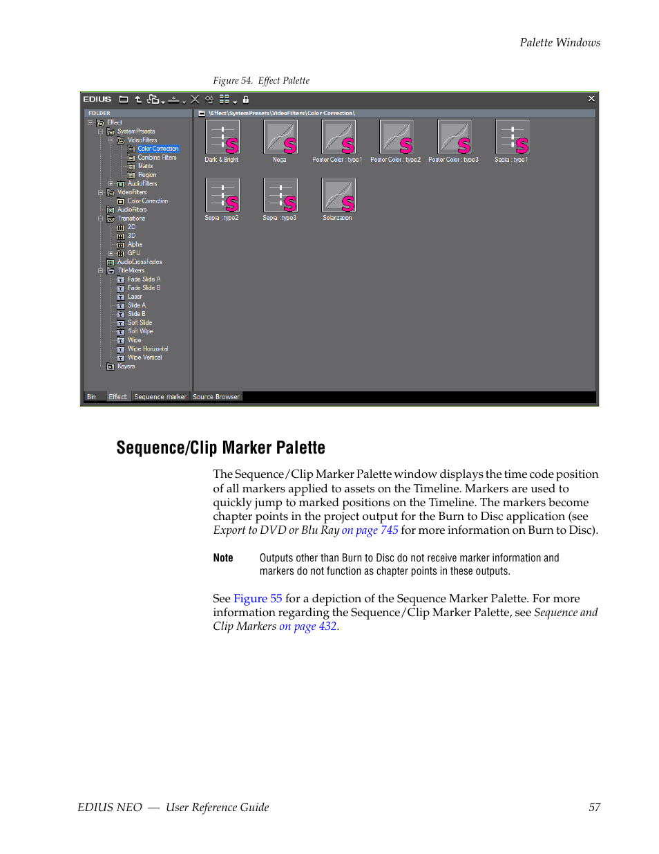 Sequence/clip marker palette, Figure 54 | Grass Valley EDIUS Neo 3 User Manual | Page 59 / 802