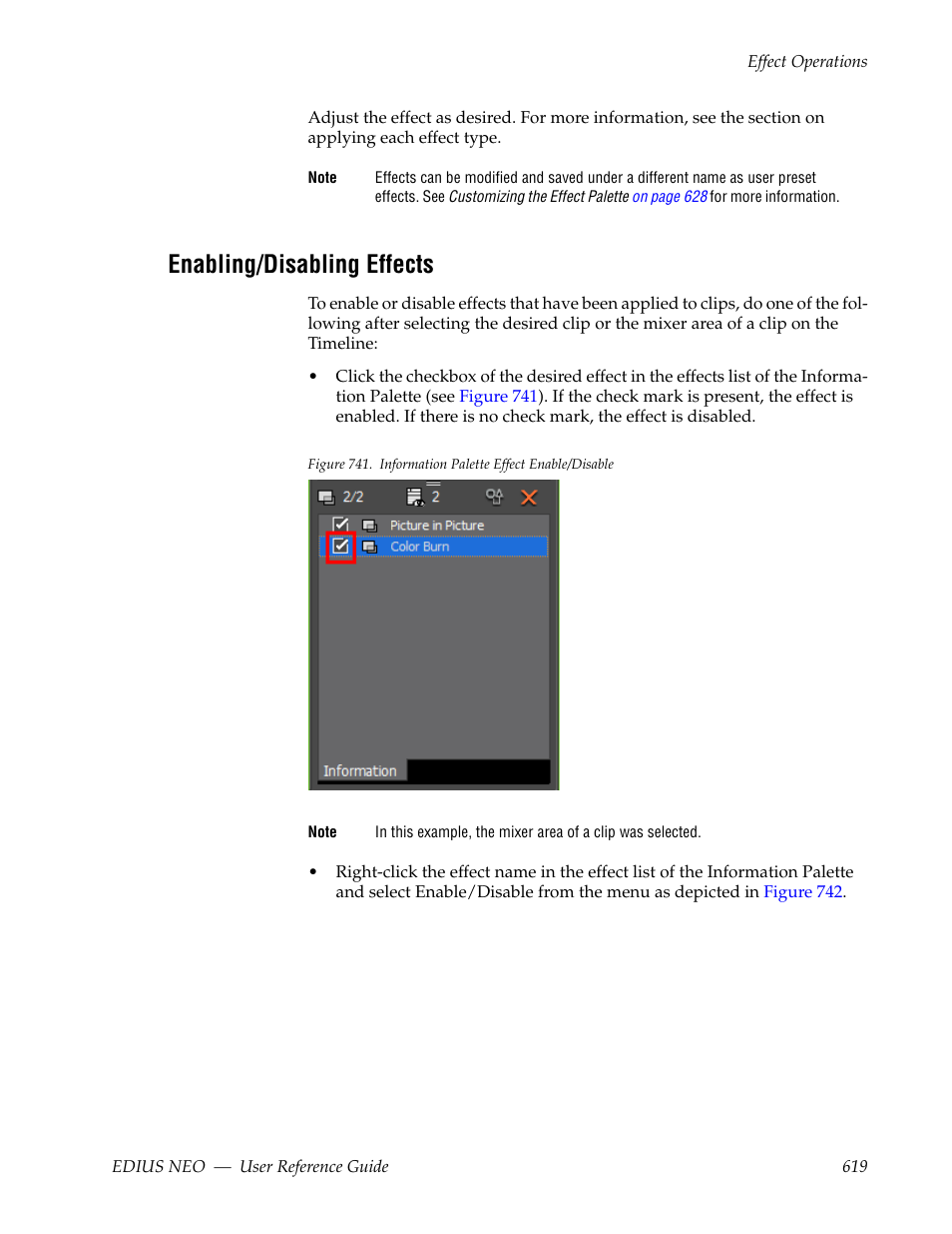 Enabling/disabling effects | Grass Valley EDIUS Neo 3 User Manual | Page 621 / 802