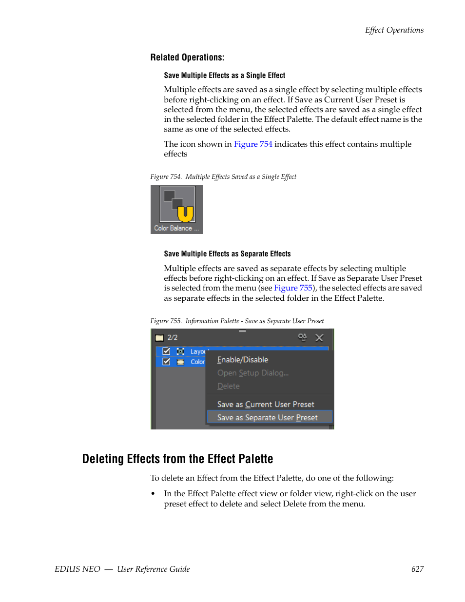 Deleting effects from the effect palette | Grass Valley EDIUS Neo 3 User Manual | Page 629 / 802