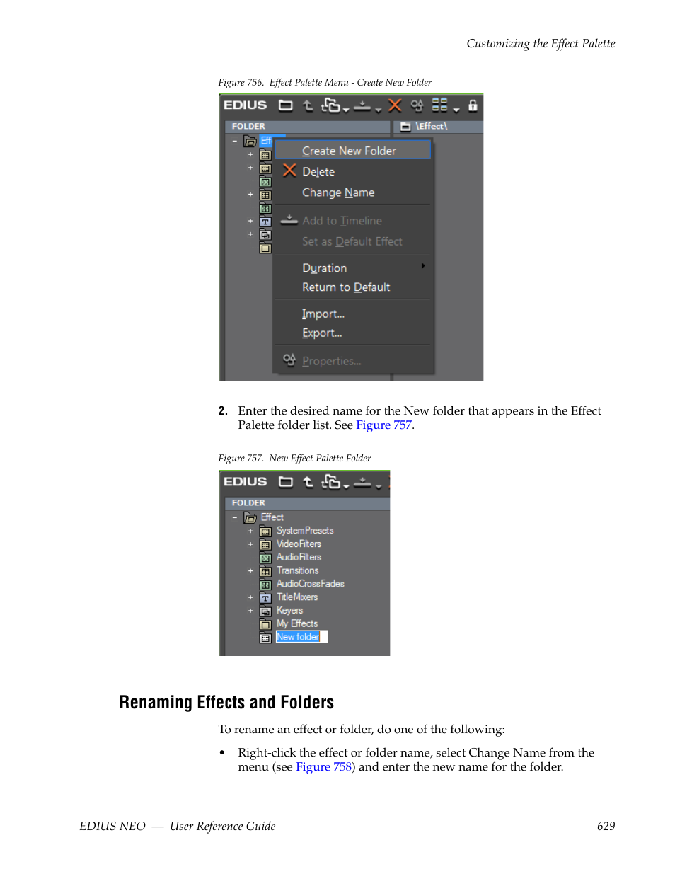 Renaming effects and folders, Figure 756 | Grass Valley EDIUS Neo 3 User Manual | Page 631 / 802
